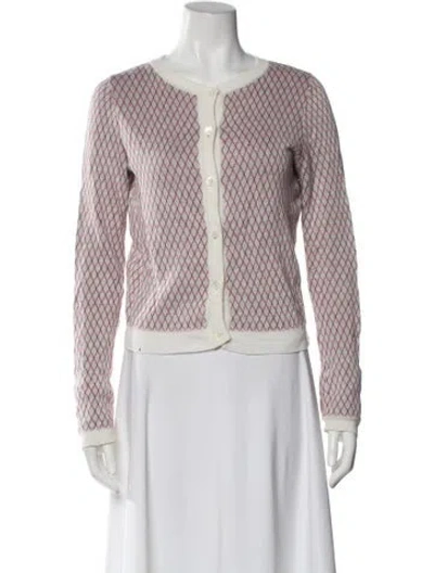 Pre-owned Marni Plaid Print Scoop Neck Sweater In White