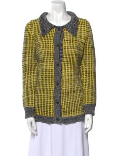 Pre-owned Marni Plaid Print Sweater In Yellow