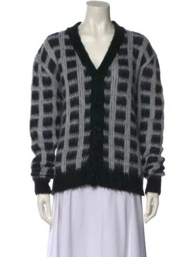 Pre-owned Marni Plaid Print V-neck Sweater In Multi