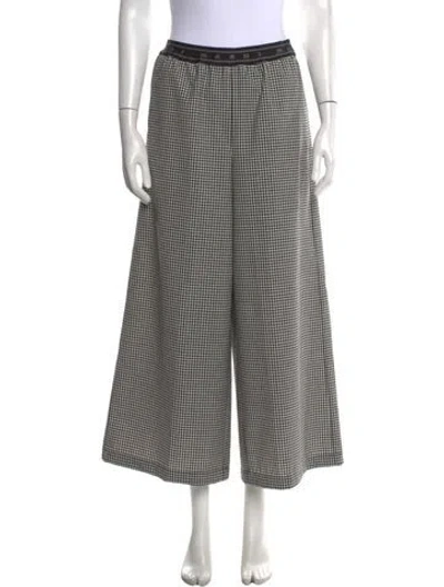 Pre-owned Marni Plaid Print Wide Leg Pants In Grey