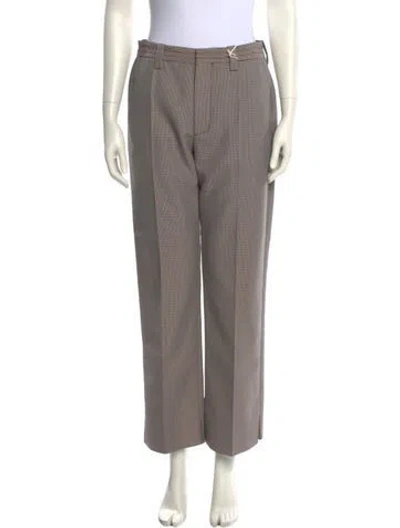 Pre-owned Marni Plaid Print Wide Leg Pants In Neutral