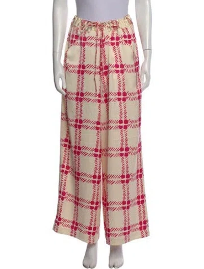Pre-owned Marni Plaid Print Wide Leg Pants In Neutral