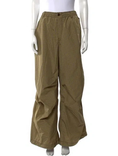 Pre-owned Marni Plaid Print Wide Leg Pants W/ Tags In Yellow
