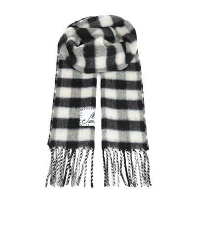 MARNI PLAID FRINGED SCARF