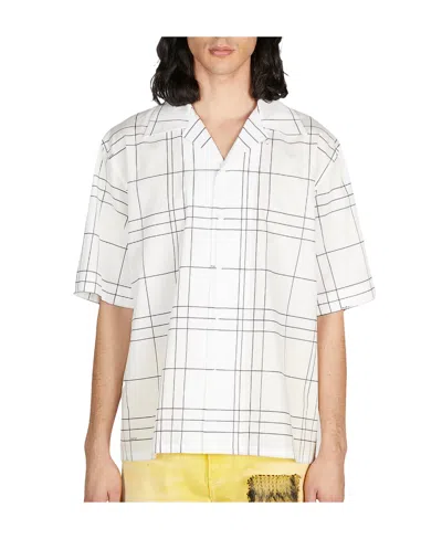 Marni Checked Short Sleeved Shirt In White