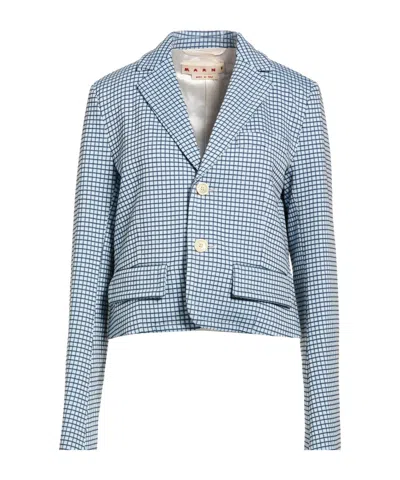 Marni Woman Blazer Sky Blue Size 0 Viscose, Polyamide, Elastane