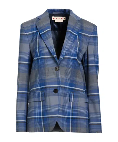 Marni Woman Blazer Grey Size 2 Polyester, Virgin Wool, Elastane In Gray