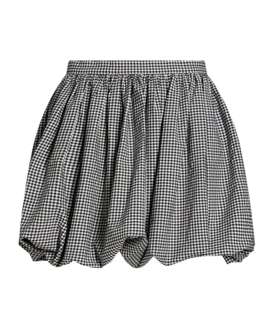Marni Plaid Tulle Midi Skirt In Gray