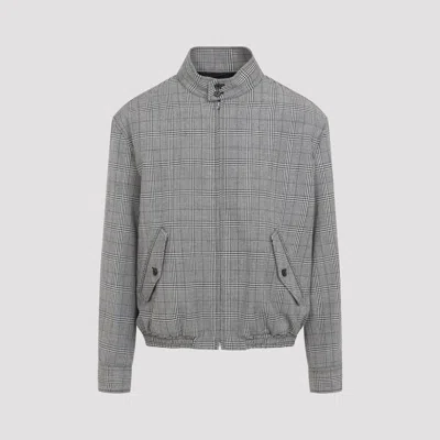 Marni Plaid Wool Bomber Jacket In Black