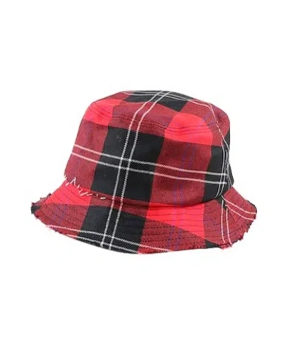 Marni Plaid Wool Bucket Hat In Red