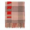 Marni Plaid Wool Scarf With Fringed Edges And Bold Accents In Red
