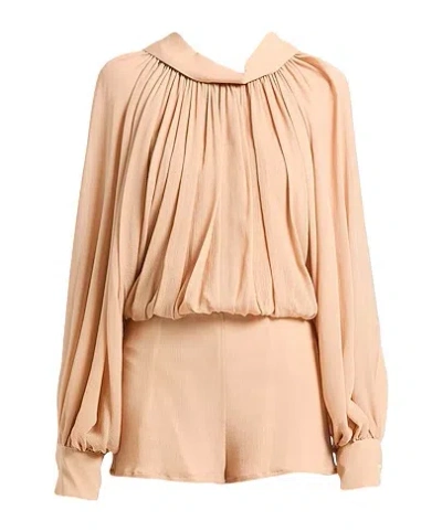 Marni Plain Colour Playsuits In Nude