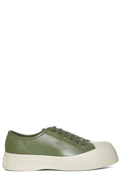 Marni Platform Lace-up Sneakers In Green