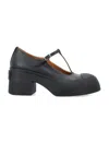 Marni Bold Maryjane T-bar Block Heel Closed Toe In Black