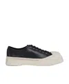 Marni Pablo Leather Flatform Sneakers In Black