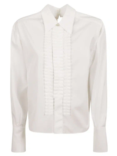 Marni Pleat-detail Cotton Shirt In White