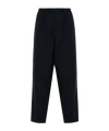Marni Deep Blue Tropical Wool Trousers With Drawstring Waist In Black