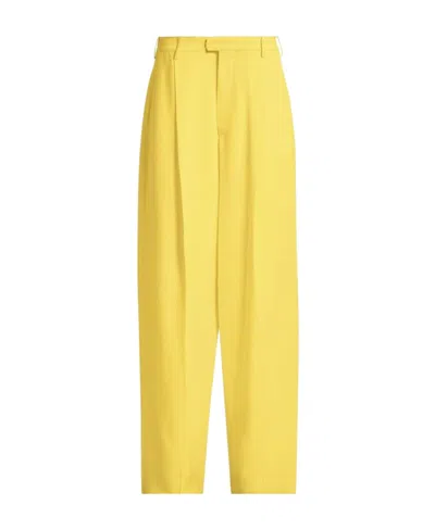 Marni Pleat-detail Tapered Trousers In Yellow