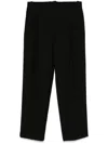 Marni Hand-stitch Logo Elastic-waist Straight-leg Ankle Trousers In Schwarz