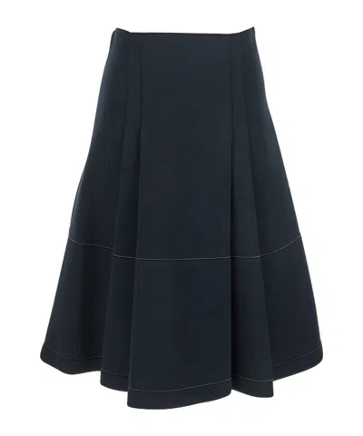 Marni Pleated Midi Skirt In Black