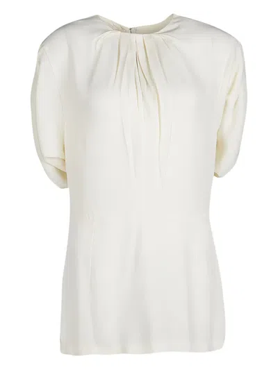 Pre-owned Marni Pleat-detail Short-sleeve Top In Neutral