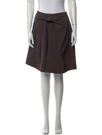 Pre-owned Marni Pleated Accents Knee-length Skirt In Brown