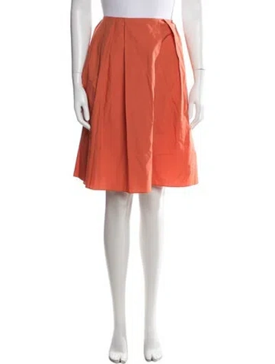 Pre-owned Marni Pleated Accents Knee-length Skirt In Orange