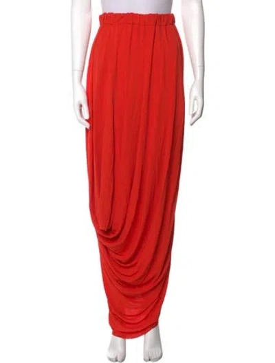 Pre-owned Marni Pleated Accents Long Skirt In Orange