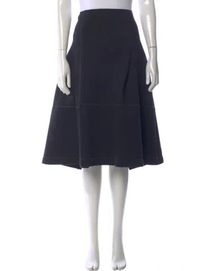 Pre-owned Marni Pleated Accents Midi Length Skirt In Blue