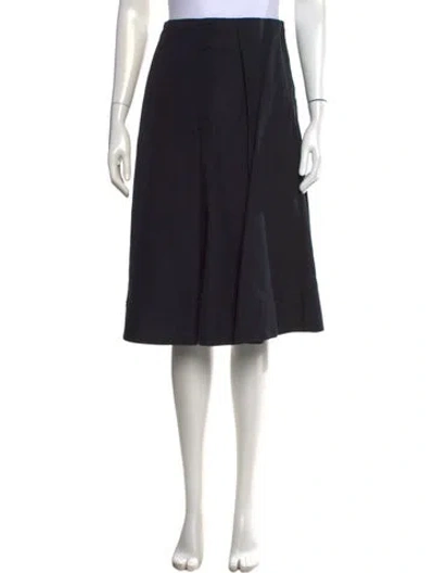 Pre-owned Marni Pleated Accents Midi Length Skirt In Blue