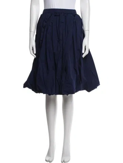 Pre-owned Marni Pleated Accents Midi Length Skirt In Blue