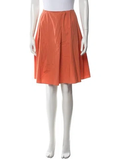 Pre-owned Marni Pleated Accents Midi Length Skirt In Orange