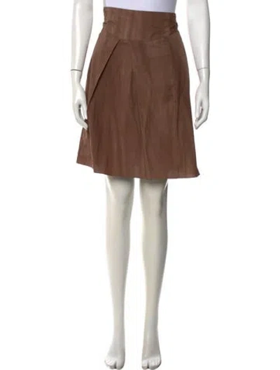 Pre-owned Marni Pleated Accents Mini Skirt In Brown