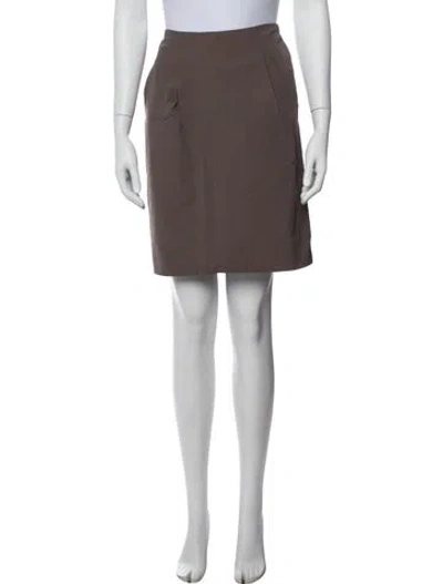 Pre-owned Marni Pleated Accents Mini Skirt In Brown