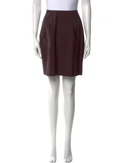 Pre-owned Marni Pleated Accents Mini Skirt In Burgundy