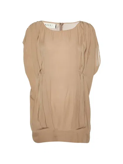 Pre-owned Marni Pleated Blouse In Neutral