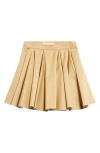 Marni Pleated Cotton Gabardine Skirt In Neutral