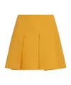 Marni Pleated Cotton Miniskirt In Yellow