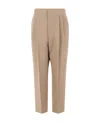 Marni Pleated Cropped-leg Trousers In Nude