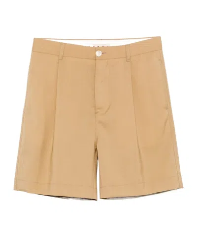Marni Pleated Detail Knee-length Shorts In Neutral