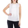 Marni Pleated Detailing Poplin Sleeveless Top In White