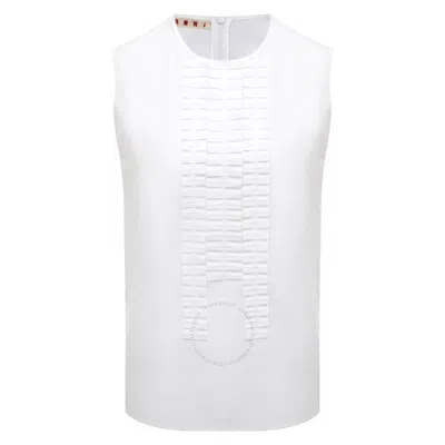 MARNI MARNI PLEATED DETAILING POPLIN SLEEVELESS TOP