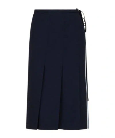 Marni Deep Blue Wool Wrap Skirt