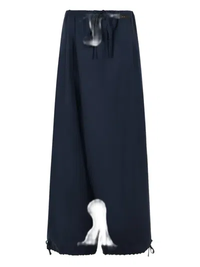Marni Pleated Drawstring Trousers In Blue