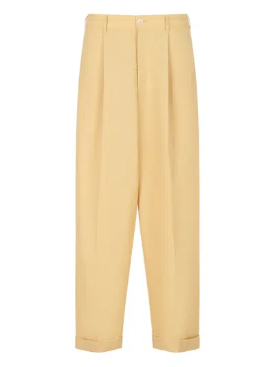 Marni Pleated Elasticated-waistband Trousers In Yellow