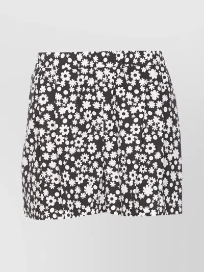 MARNI PLEATED FLORAL SHORTS ELASTICIZED WAIST