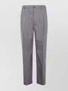 Marni Pleated Front Trousers Belt Loops In Gray
