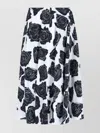 Marni Floral Print Midi Skirt With Discreet Zipper Closure