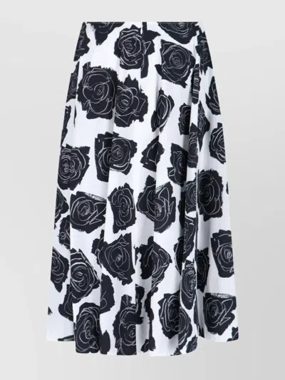 MARNI PLEATED HIGH WAIST FLORAL PATTERN SKIRT