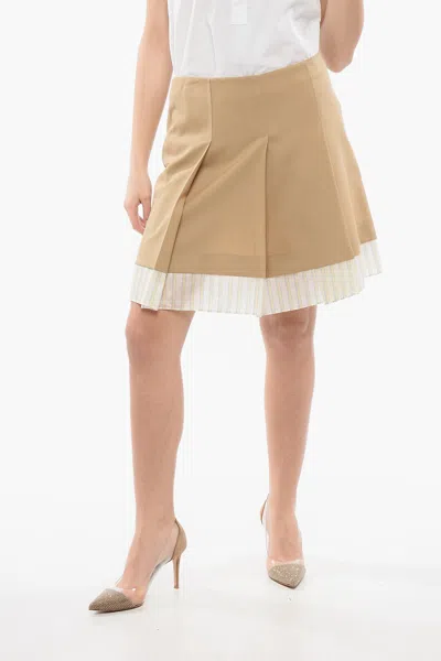 Marni Pleated High-waisted Miniskirt In Brown